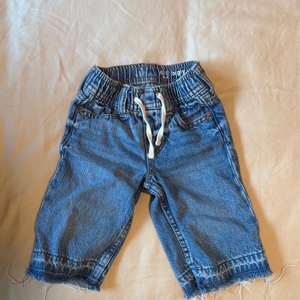 Raw hem denim wide leg pants